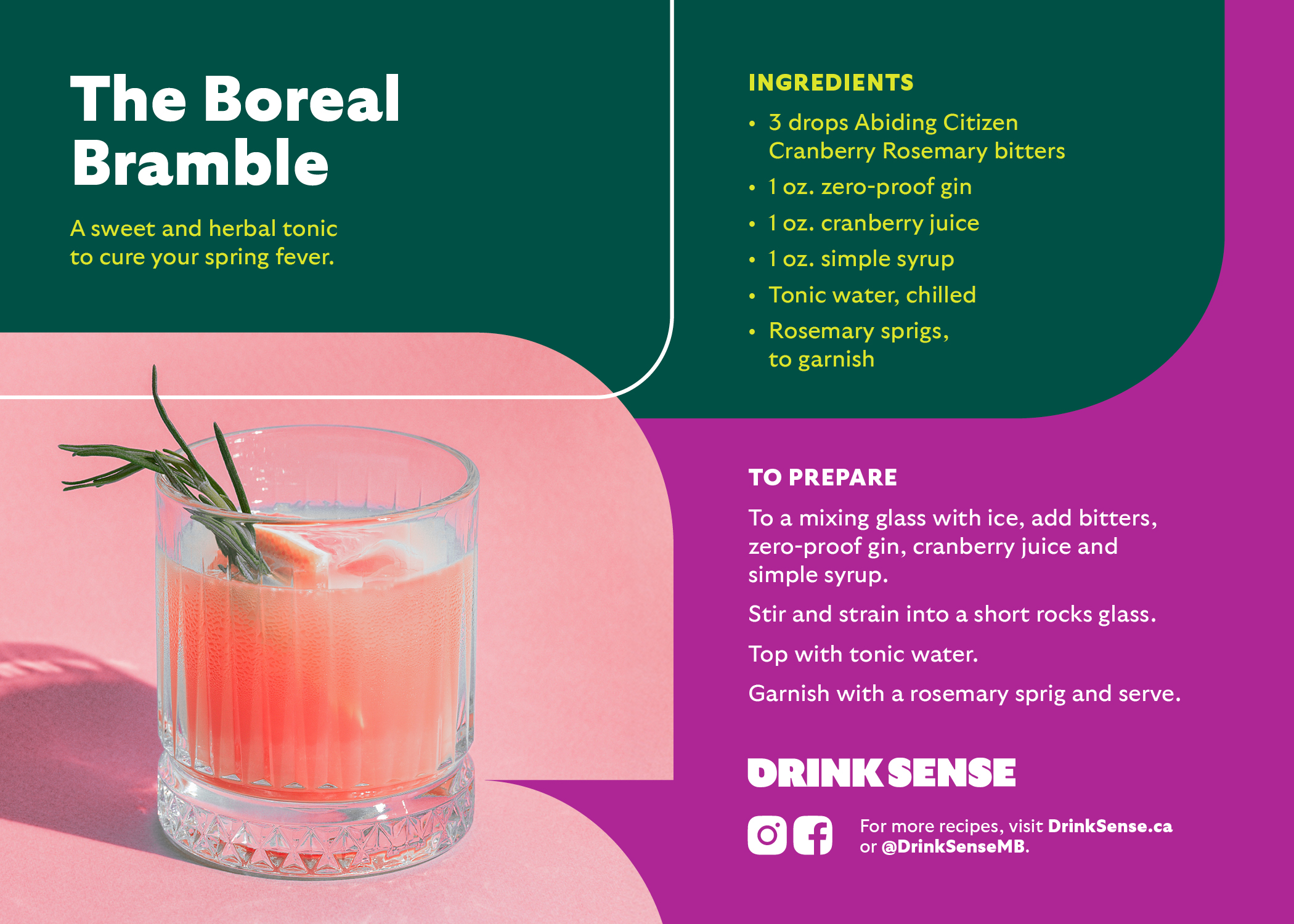 Boreal Bramble Mocktail recipe card