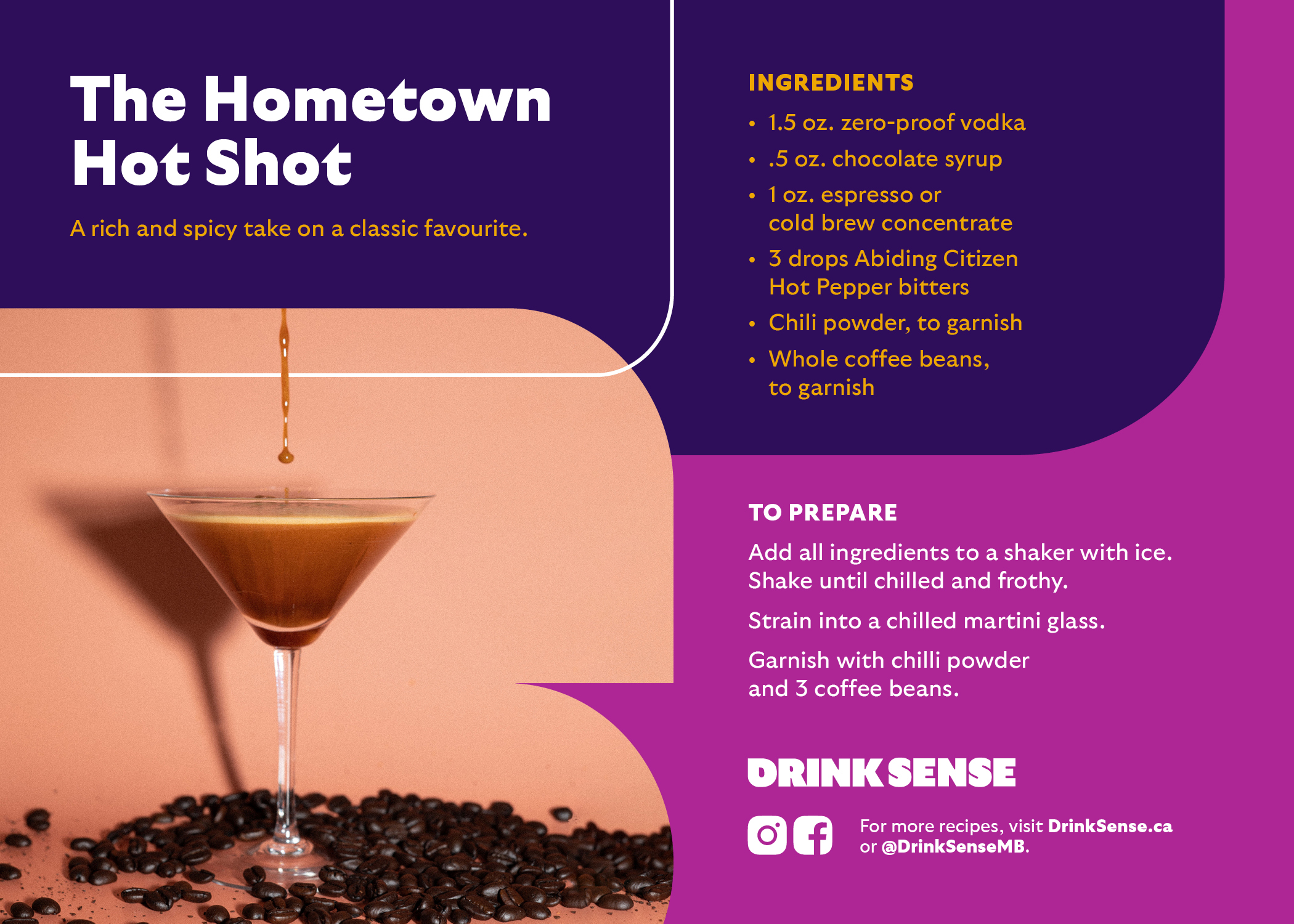 Hometown Hotshot Mocktail recipe card