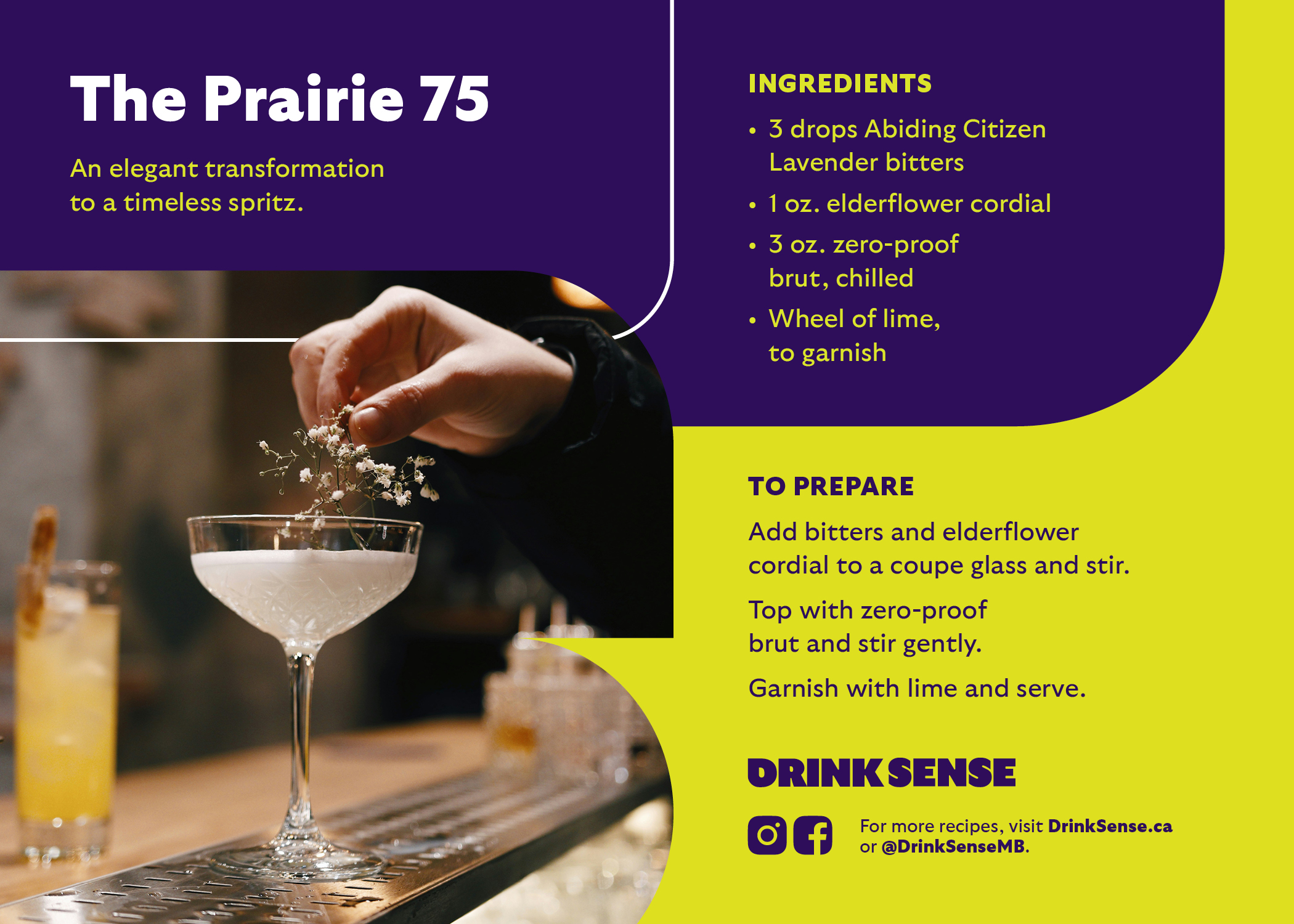 The Prairie 75 recipe card