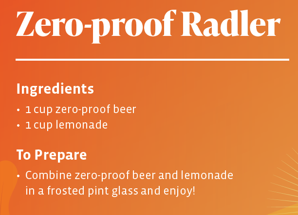Zero Proof Radler recipe card