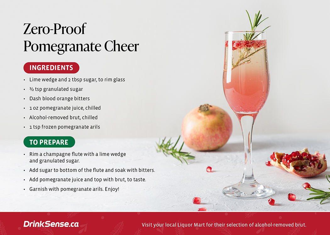 Zero Proof Pomegrante Cheer recipe card