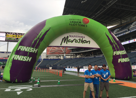 Staff attending a Winnipeg Blue Bombers event