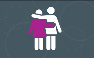 Graphic of a couple with arms around each other