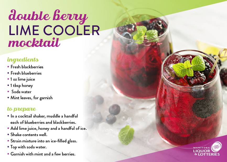 Double Berry Lime Cooler recipe card