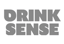 Grey text of DRINK SENSE