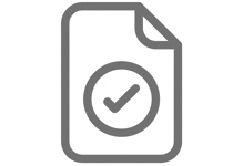 Icon of a document with a checkmark