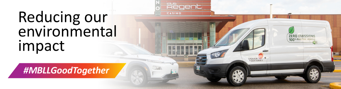 Electric vehicles parked outside a casino