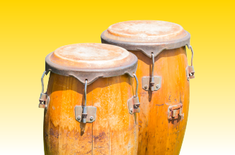 2 bongo drums